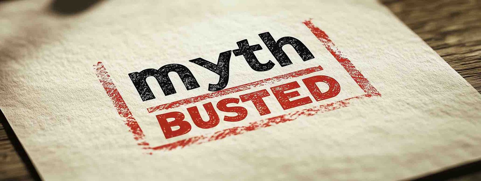 myth busted stamp on paper