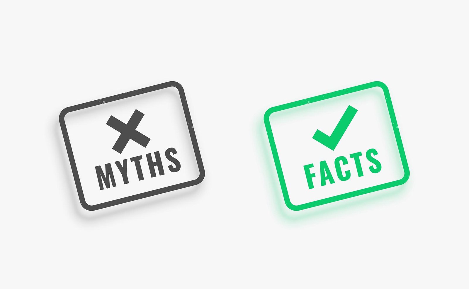 myths facts comparison rubber stamp